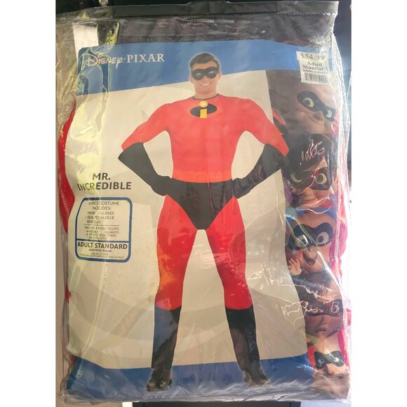 Mr. Incredible Muscle Costume Gloves Mask Disney Pixar Spirit Halloween Mens OS - Picture 8 of 9
